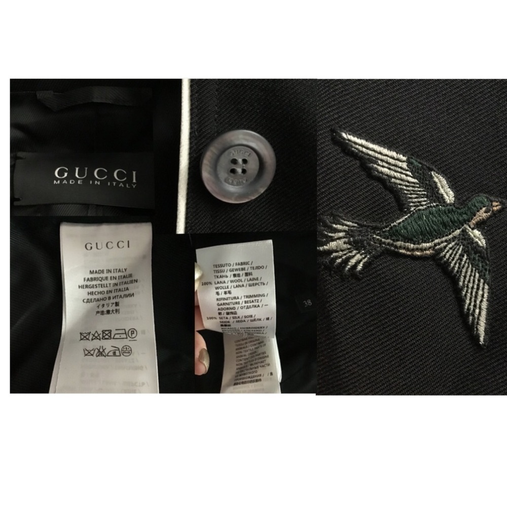 Gucci Wool Piped Blazer Sz Fits US 2-4 Black White - Picture 8 of 8